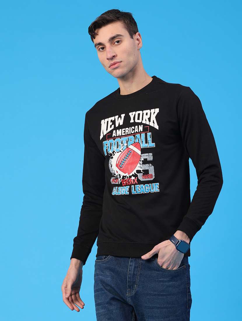 men printed long sleeve regular fit sweatshirt - 22101233 -  Standard Image - 3