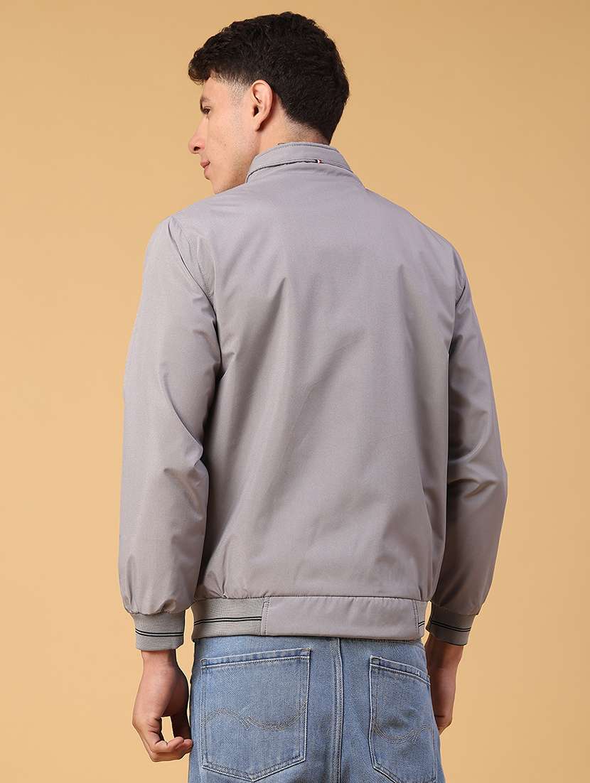 men solid long sleeve bomber jacket - 22101333 -  Standard Image - 3