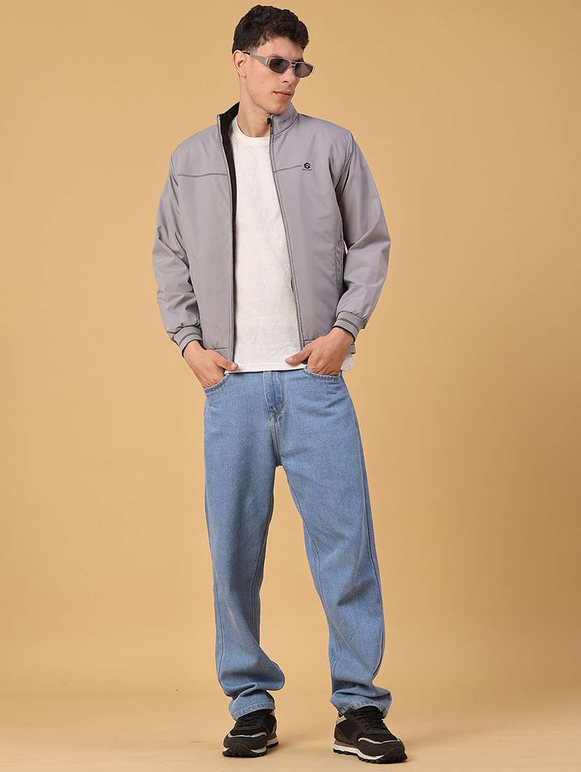men solid long sleeve bomber jacket - 22101333 -  Standard Image - 5