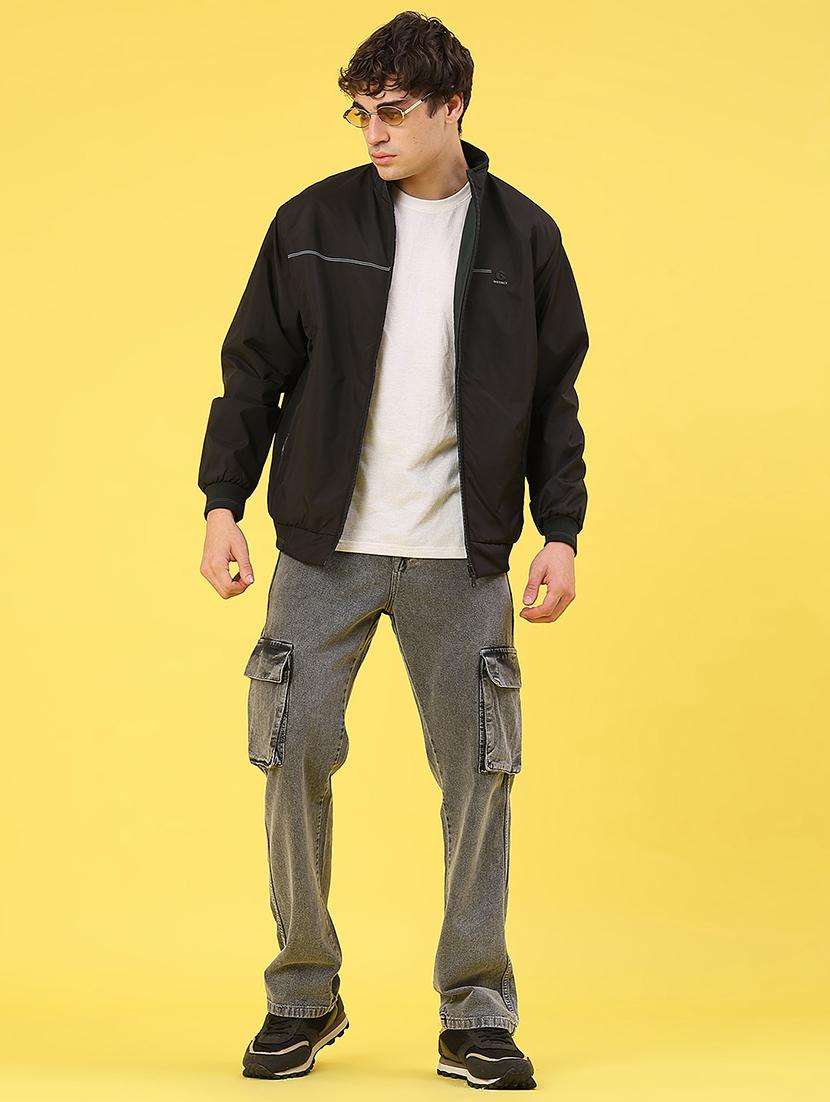 men solid long sleeve reversible bomber jacket - 22101334 -  Standard Image - 5