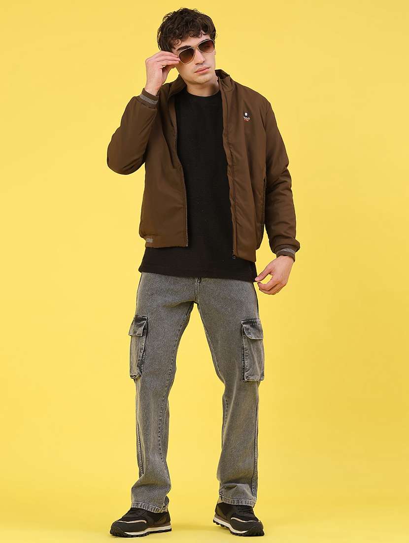 men solid long sleeve puffer jacket - 22101335 -  Standard Image - 3