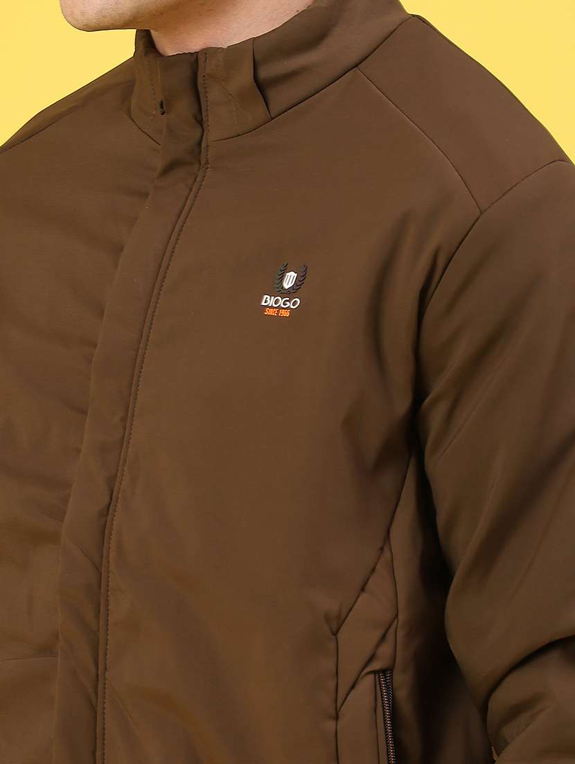 men solid long sleeve puffer jacket - 22101335 -  Standard Image - 5