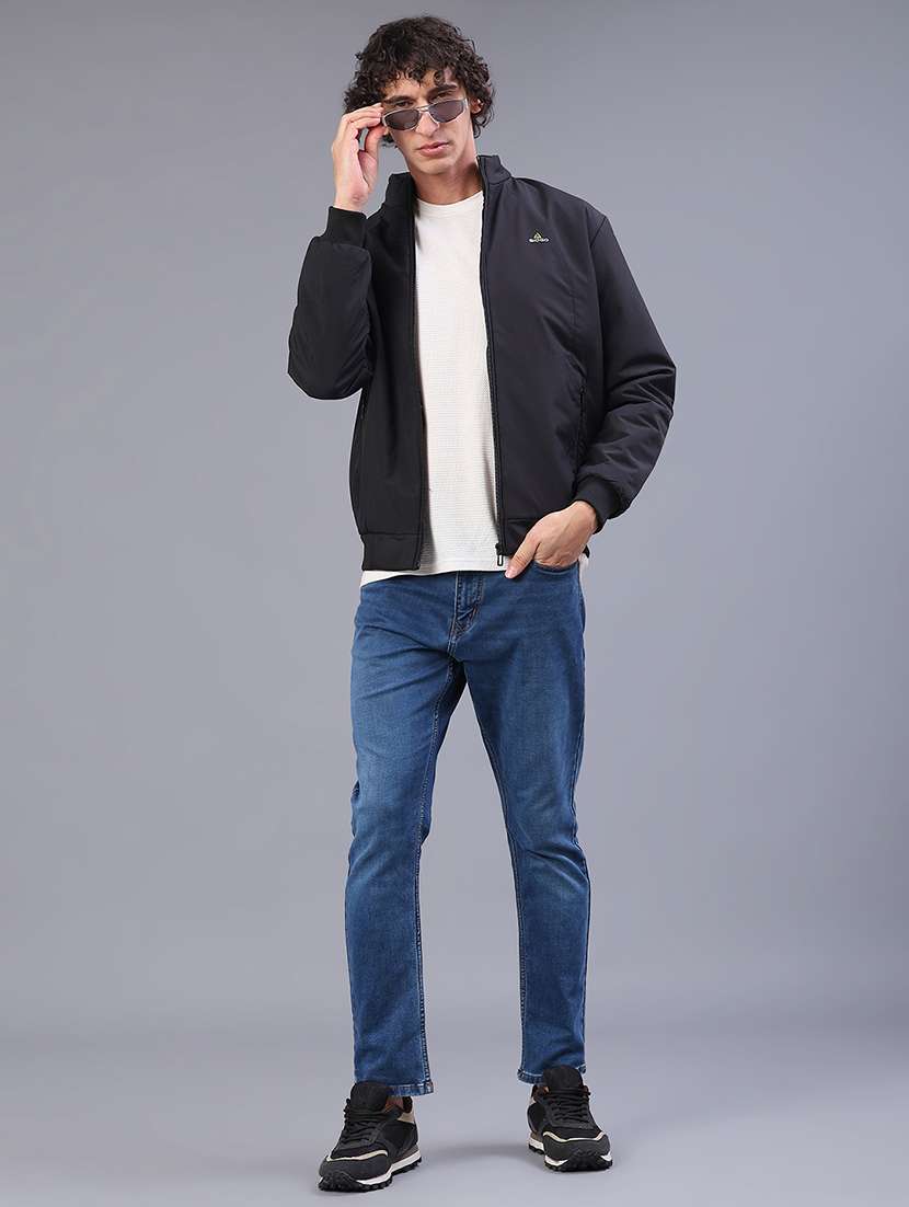 men solid long sleeve lightweight bomber jacket - 22101337 -  Standard Image - 5
