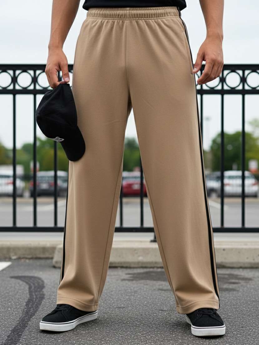 men side taped mid rise full length track pant - 22101343 -  Zoom Image - 0