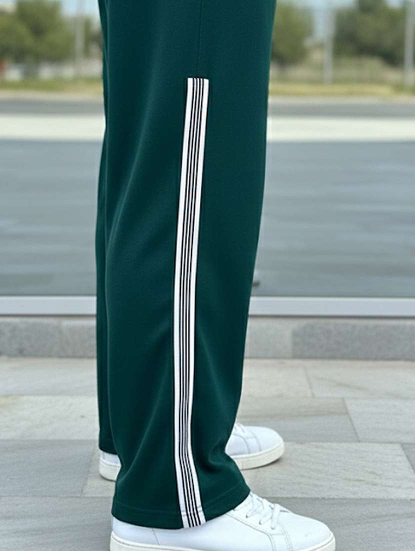 men side taped mid rise full length track pant - 22101350 -  Standard Image - 3