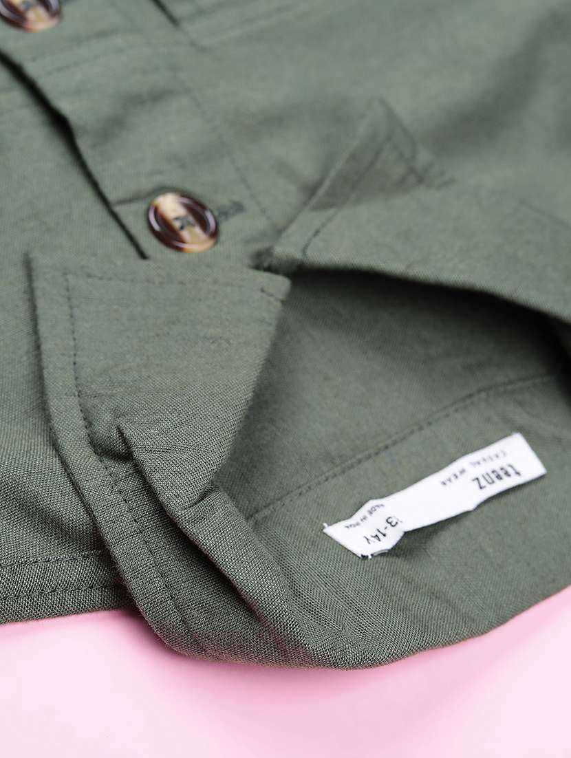 girls solid bell sleeve collared shirt  - 22101355 -  Standard Image - 3