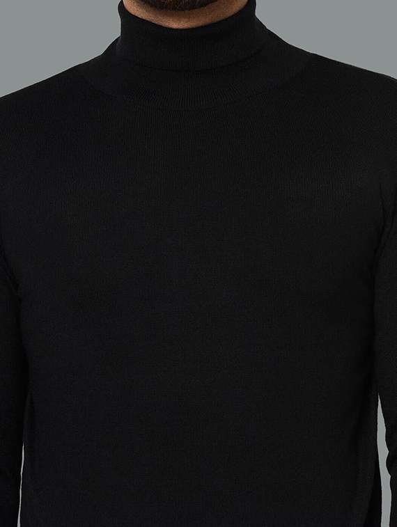men solid long sleeve slim fit pullover - 22101425 -  Standard Image - 3