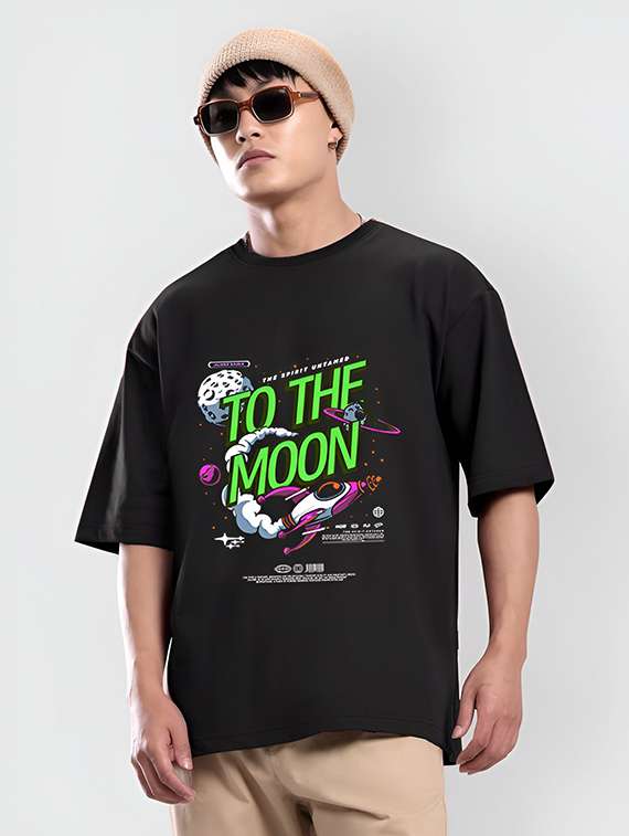 men front print short sleeve oversized t-shirt - 22101435 - Zoom Image - 0