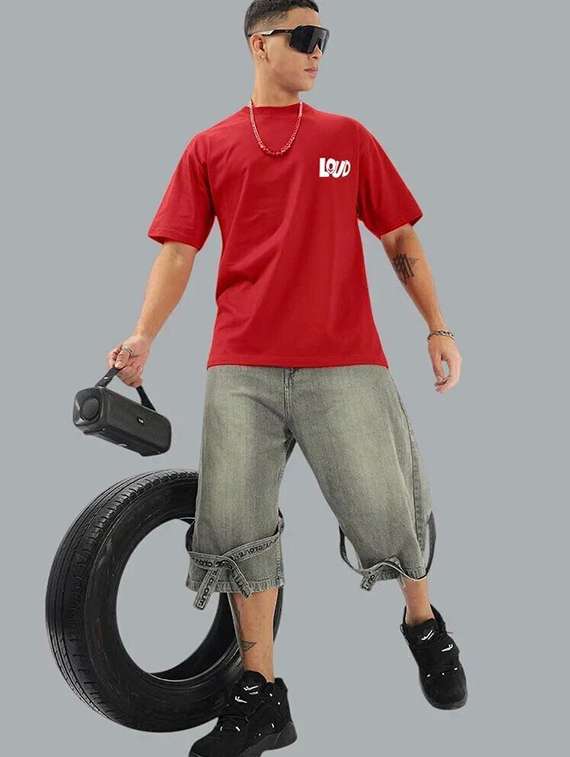 men back print short sleeve oversized t-shirt - 22101443 -  Standard Image - 3