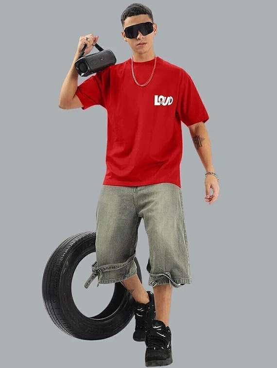 men back print short sleeve oversized t-shirt - 22101448 -  Standard Image - 3