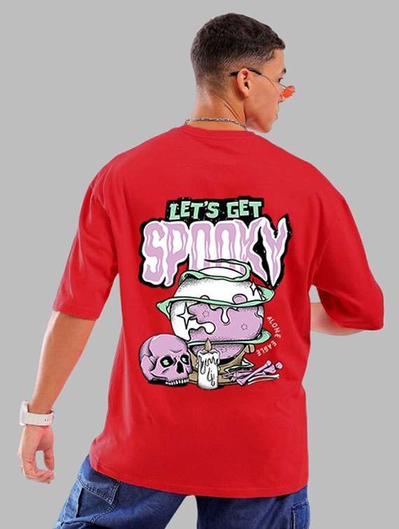 men back print short sleeve oversized t-shirt