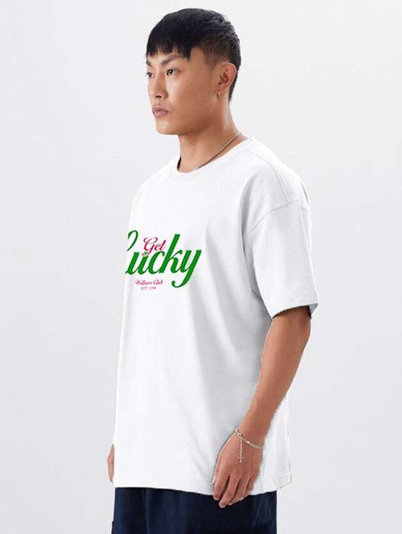 men chest print short sleeve oversized t-shirt - 22101452 -  Zoom Image - 0