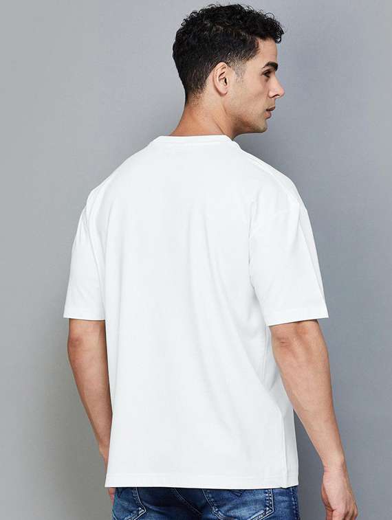 men solid short sleeve oversized t-shirt - 22101458 -  Standard Image - 3