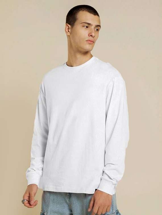 men pack of 2 solid long sleeve oversized t-shirt - 22101464 - Standard Image - 3