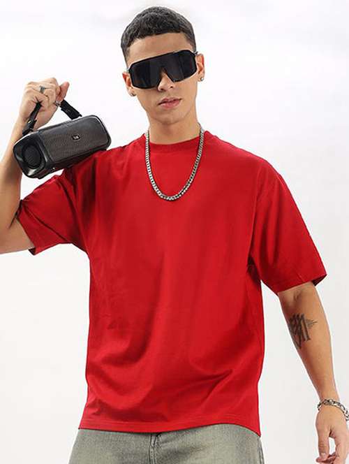 men solid short sleeve oversized t-shirt - 22101472 - Standard Image - 0