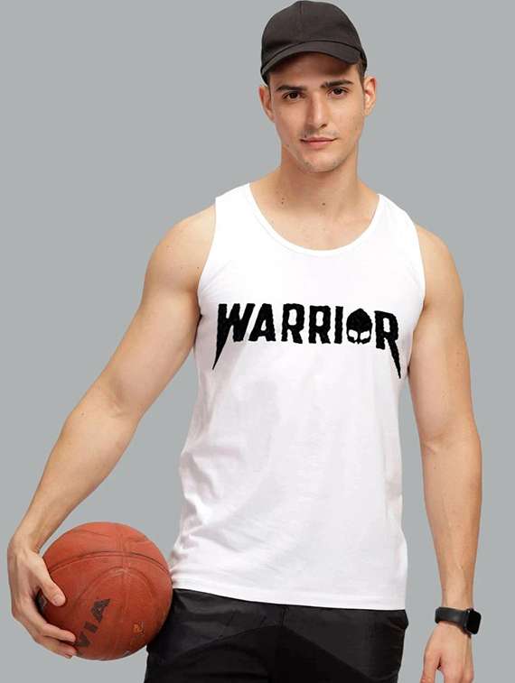 men typographic sleeveless vest