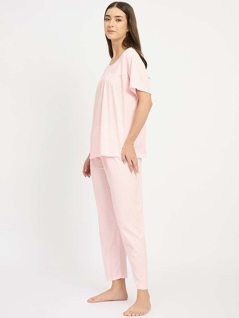 women printed nightwear pyjama set - 22101514 -  Standard Image - 3