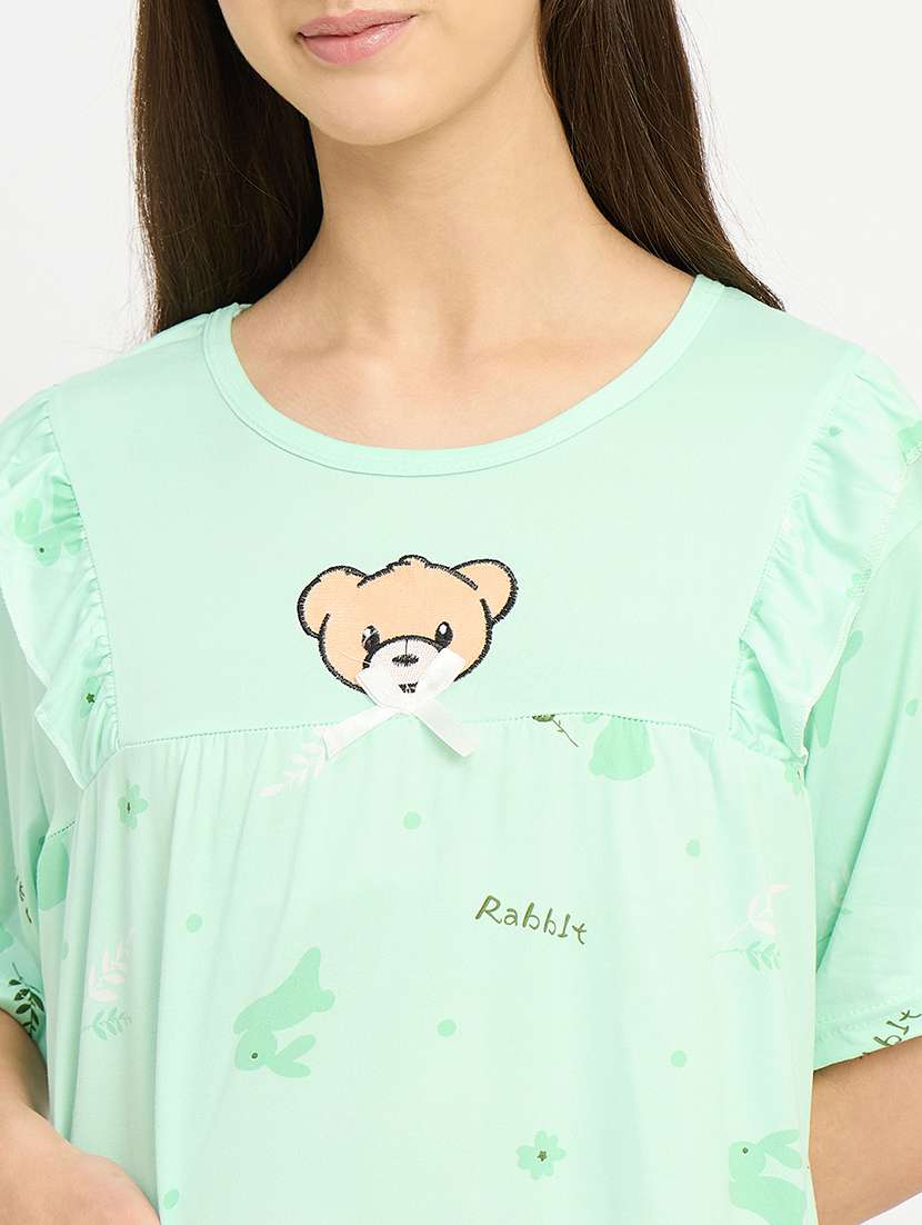 women printed nightwear pyjama set - 22101515 -  Standard Image - 5