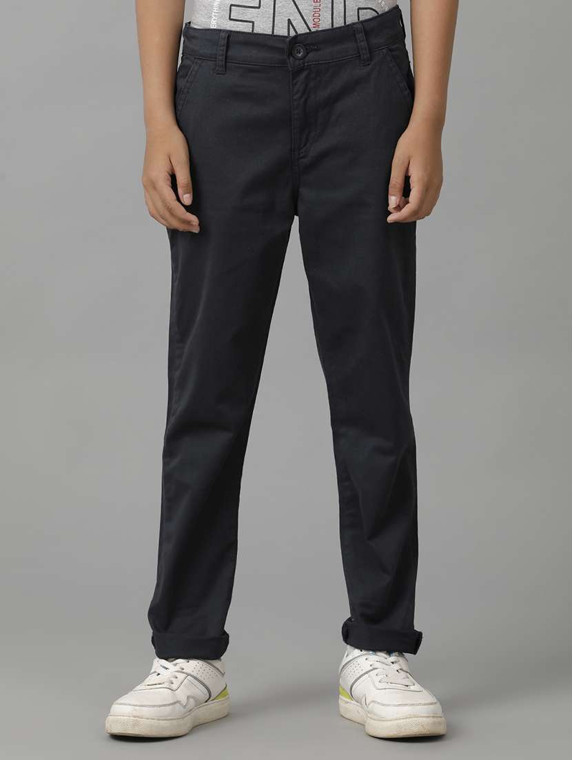 boys solid mid rise chinos - 22101517 -  Standard Image - 3