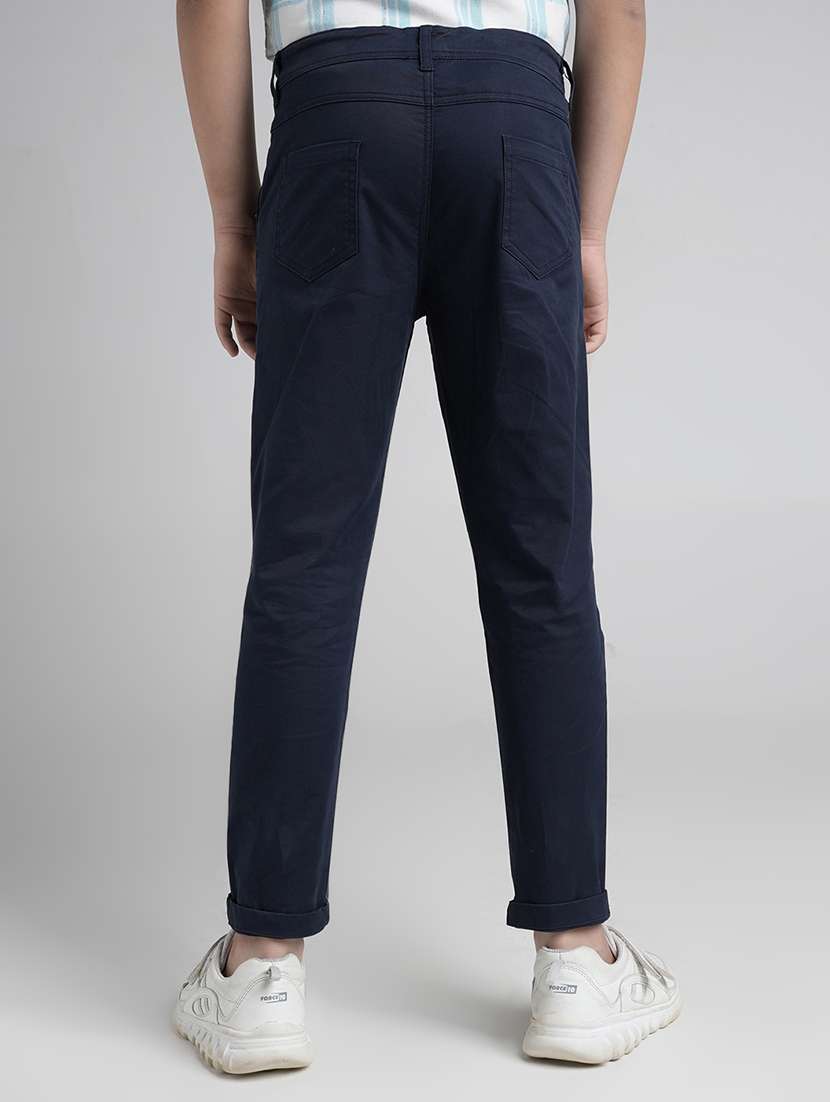 boys solid mid rise chinos - 22101517 -  Standard Image - 5