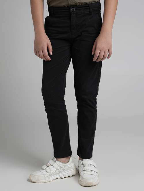 boys solid mid rise chinos - 22101519 - Standard Image - 0