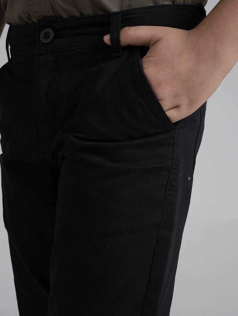 boys solid mid rise chinos - 22101519 - Standard Image - 3