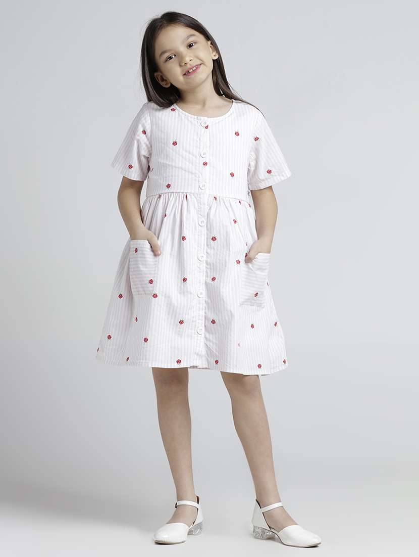 girls printed short sleeve a-line dress