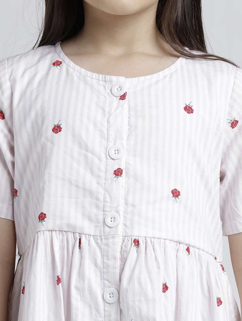 girls printed short sleeve a-line dress - 22101524 -  Standard Image - 5