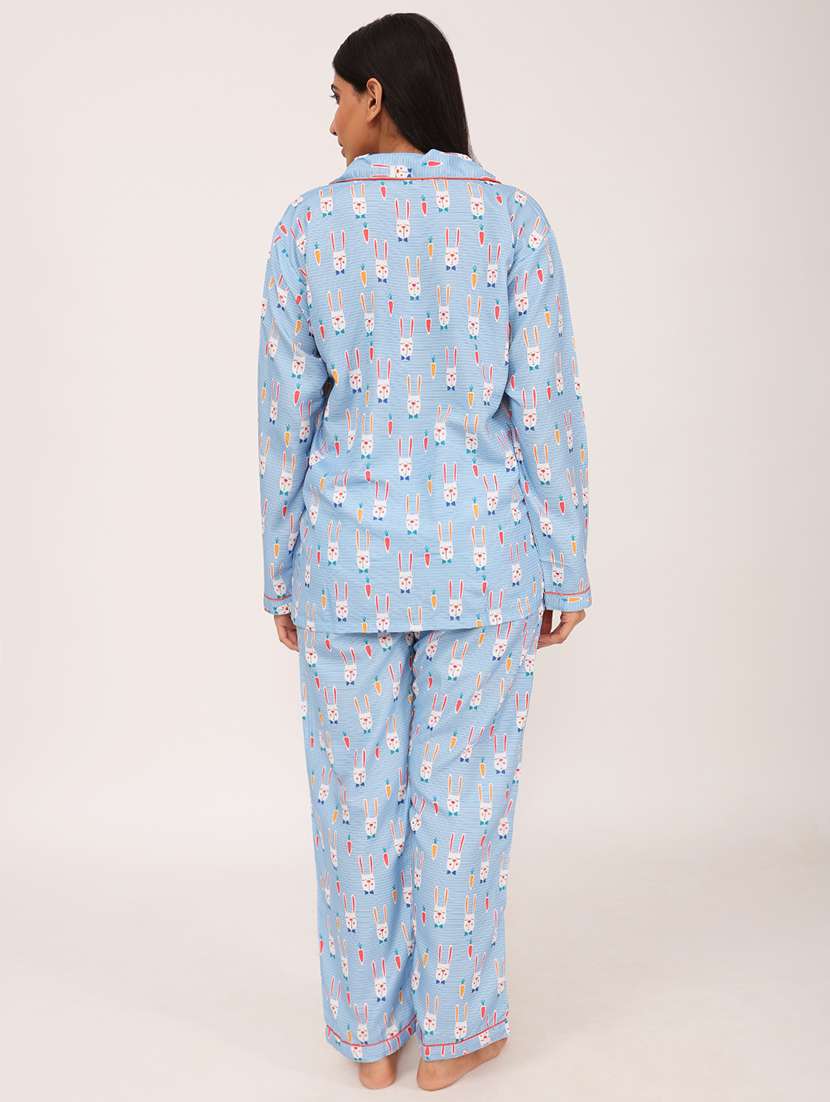 women printed long sleeve nightwear pyjama set - 22101533 -  Standard Image - 3
