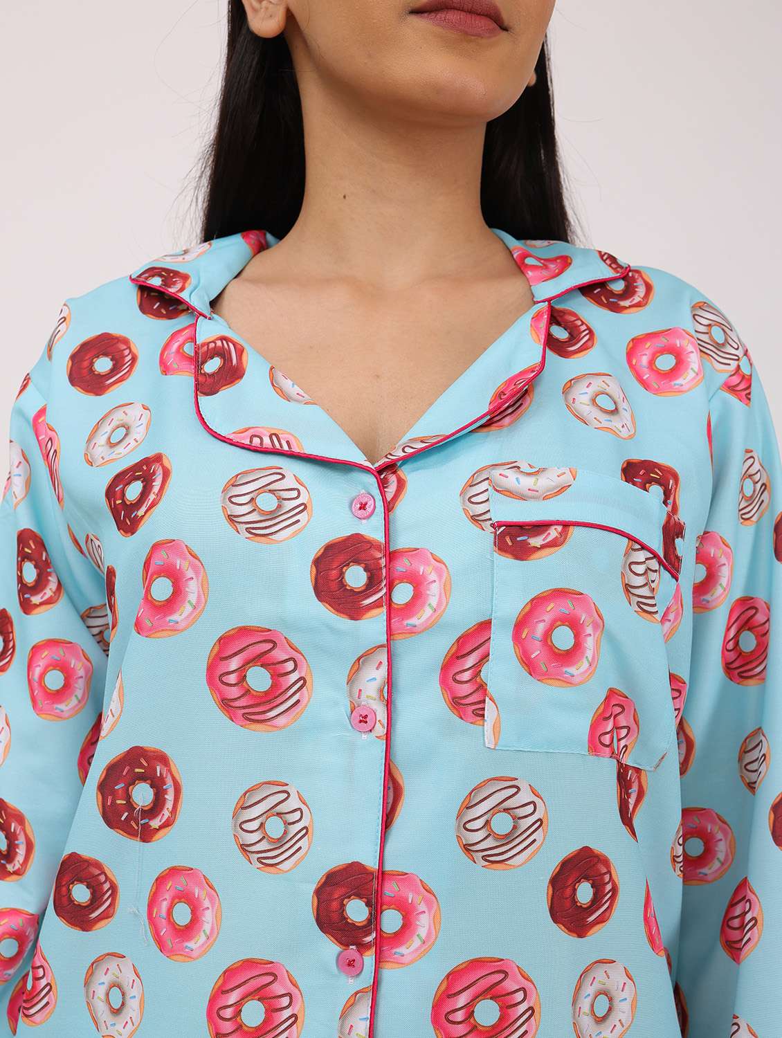 women printed long sleeve nightwear pyjama set - 22101536 -  Standard Image - 5