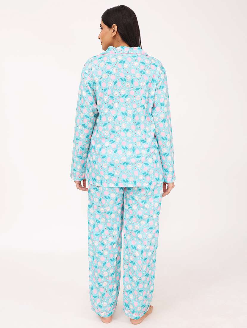 women printed long sleeve nightwear pyjama set - 22101537 -  Standard Image - 3