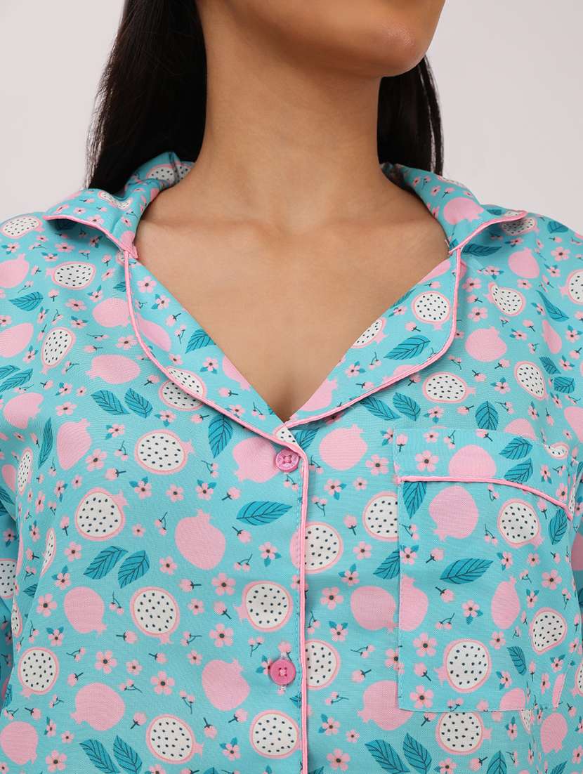 women printed long sleeve nightwear pyjama set - 22101537 -  Standard Image - 5