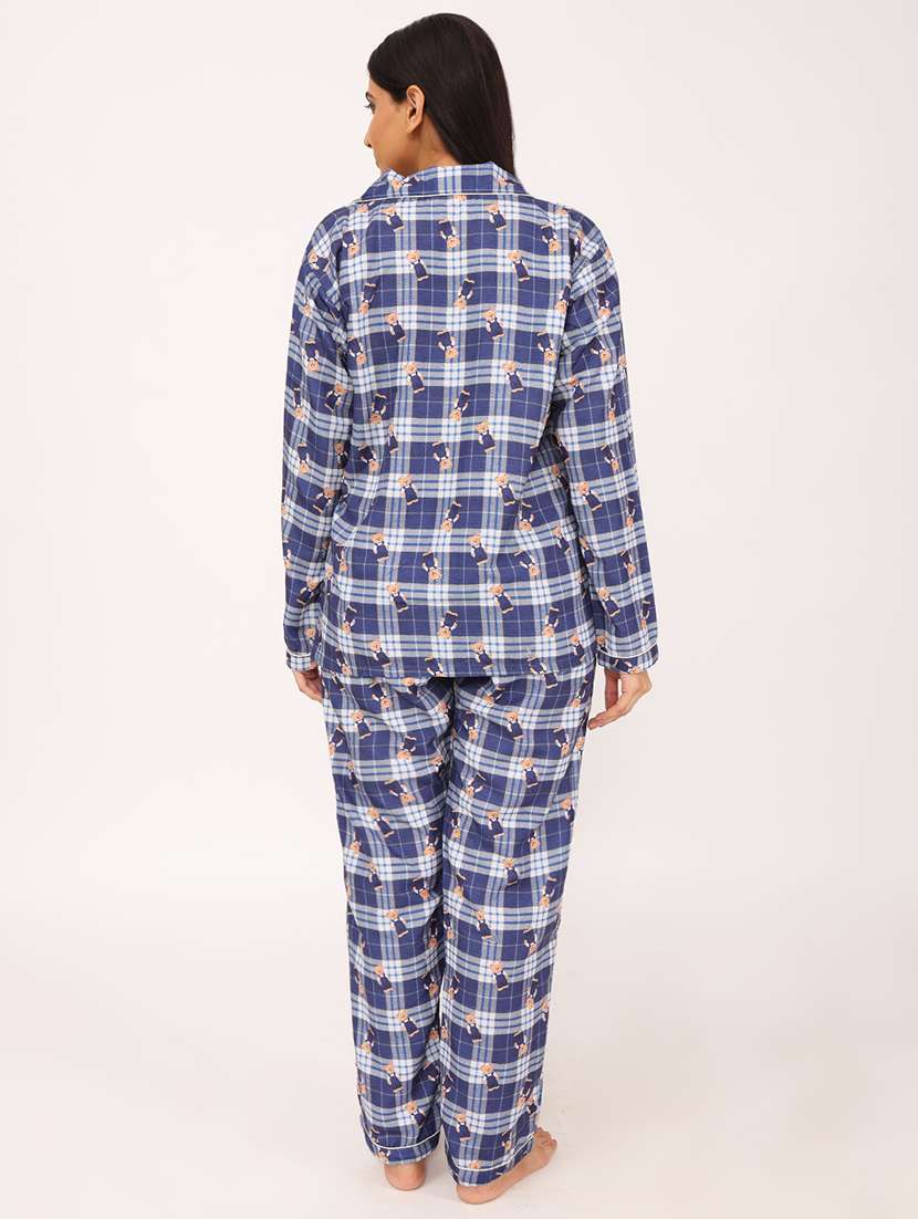 women printed long sleeve nightwear pyjama set - 22101538 -  Standard Image - 3