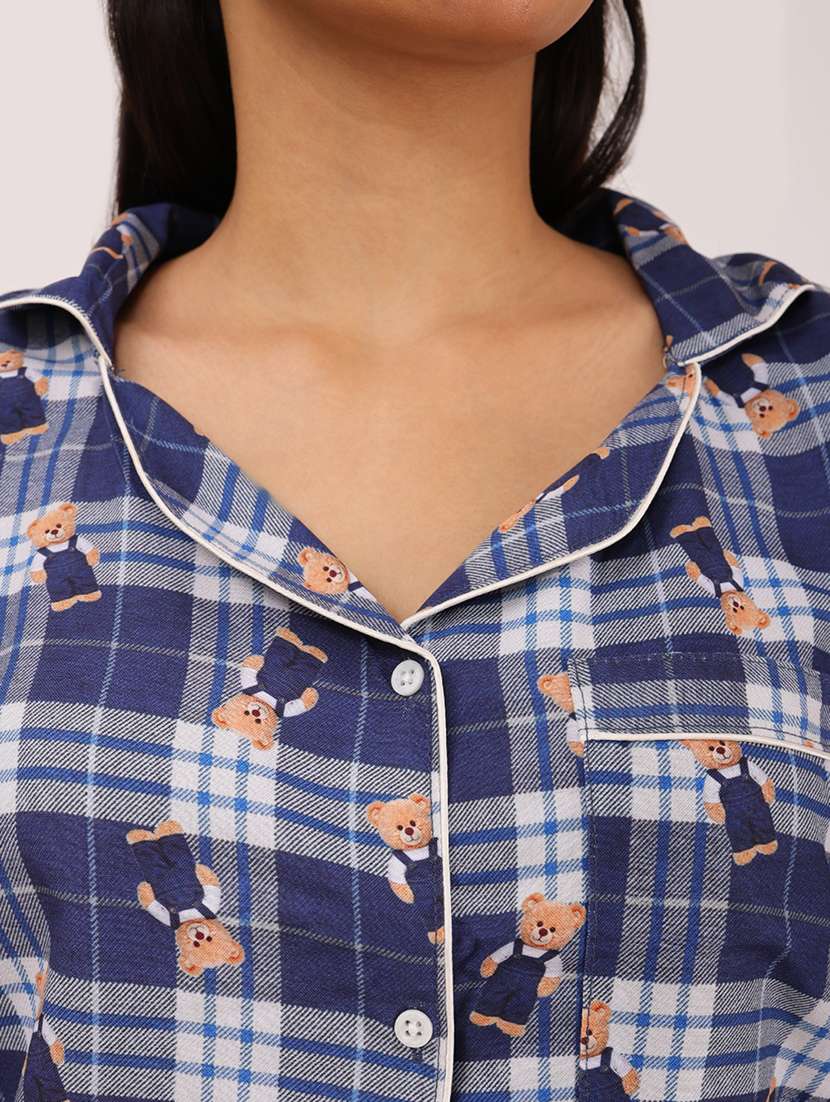 women printed long sleeve nightwear pyjama set - 22101538 -  Standard Image - 5