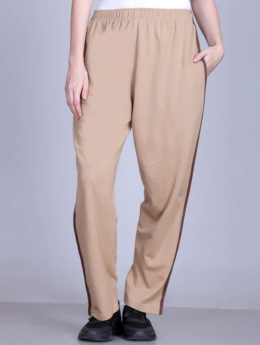women solid mid rise relaxed fit track pant - 22101590 - Zoom Image - 0