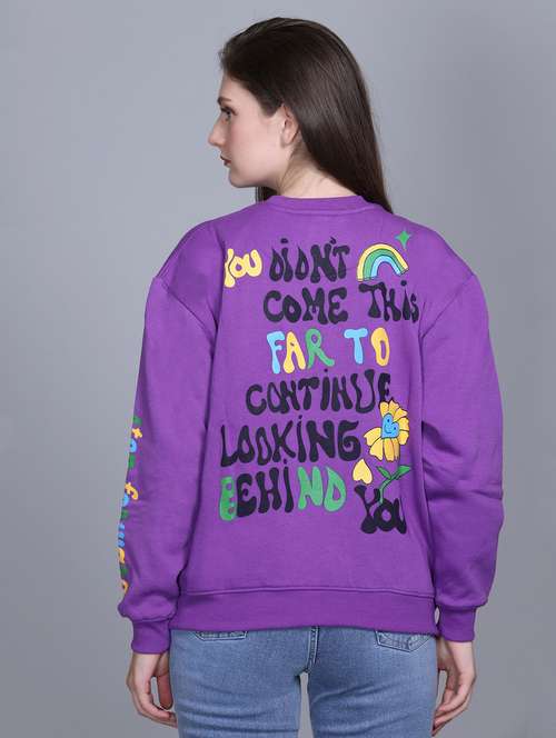 women printed round neck long sleeve sweatshirt - 22101598 -  Standard Image - 0