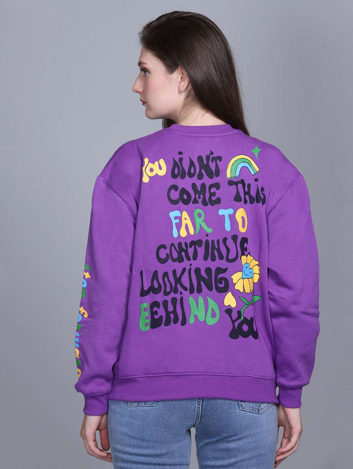 women printed round neck long sleeve sweatshirt - 22101598 -  Zoom Image - 0