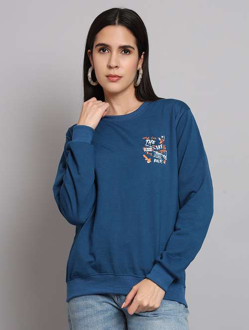 women printed round neck long sleeve sweatshirt - 22101609 - Standard Image - 0