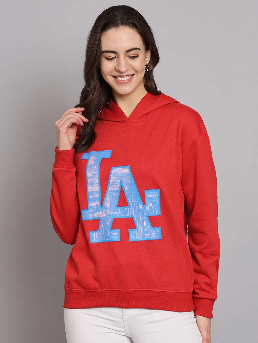 women printed round neck long sleeve sweatshirt