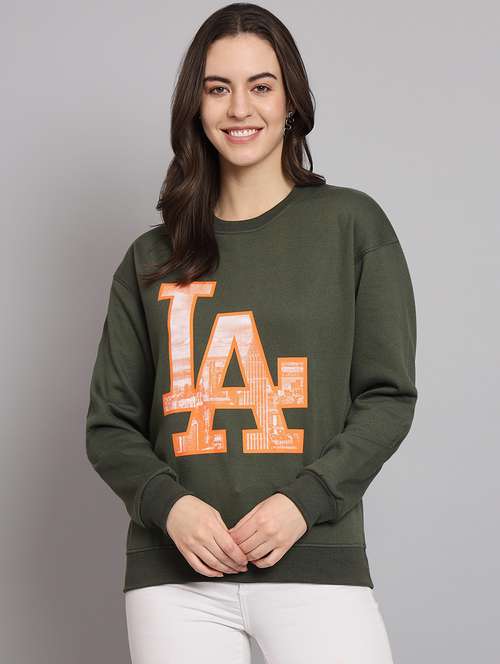 women printed round neck long sleeve sweatshirt - 22101623 - Standard Image - 0