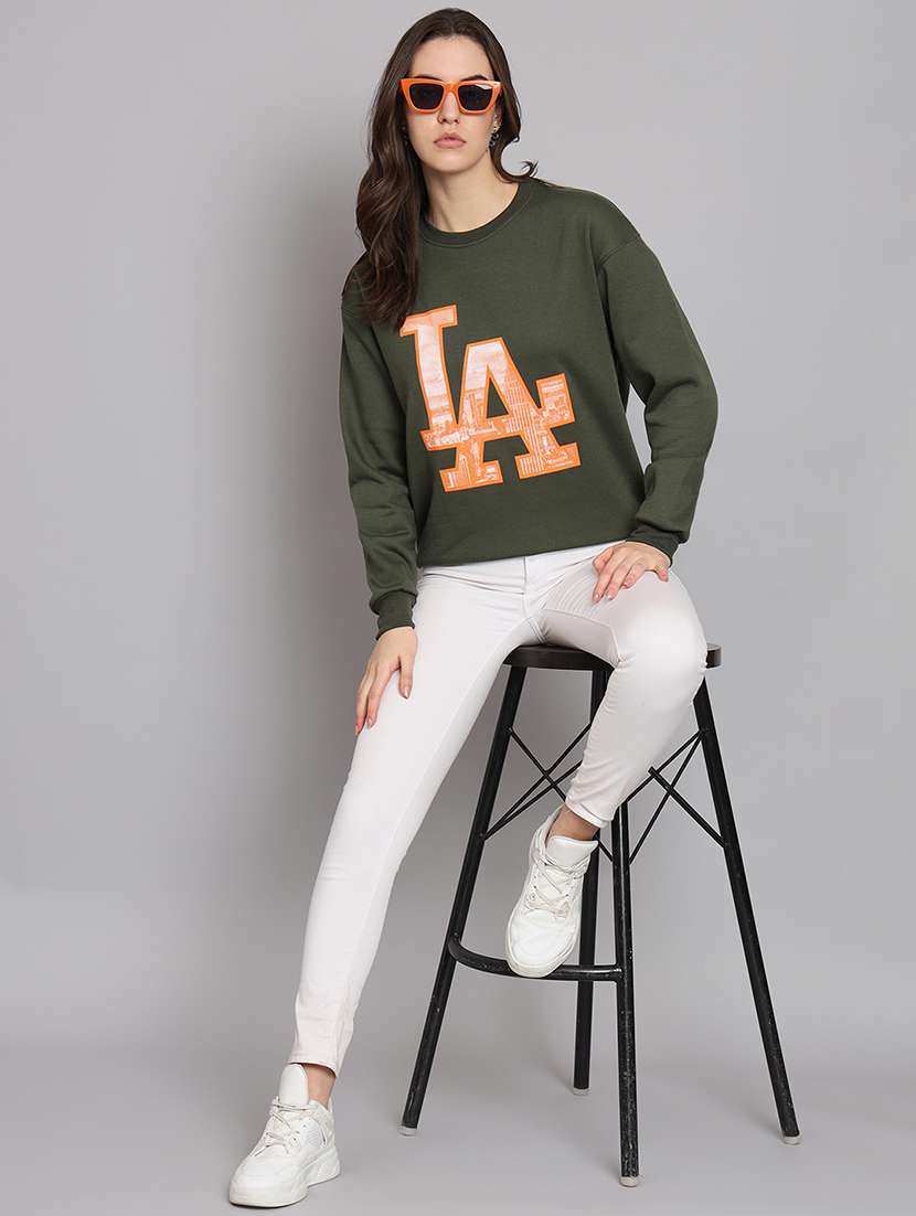 women printed round neck long sleeve sweatshirt - 22101623 - Standard Image - 3