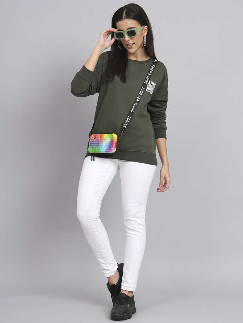 women printed round neck long sleeve sweatshirt - 22101632 - Standard Image - 3