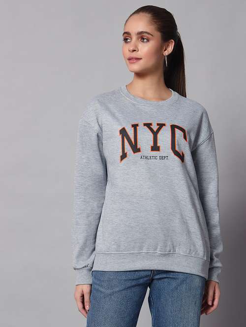 women printed round neck long sleeve sweatshirt - 22101643 - Standard Image - 0