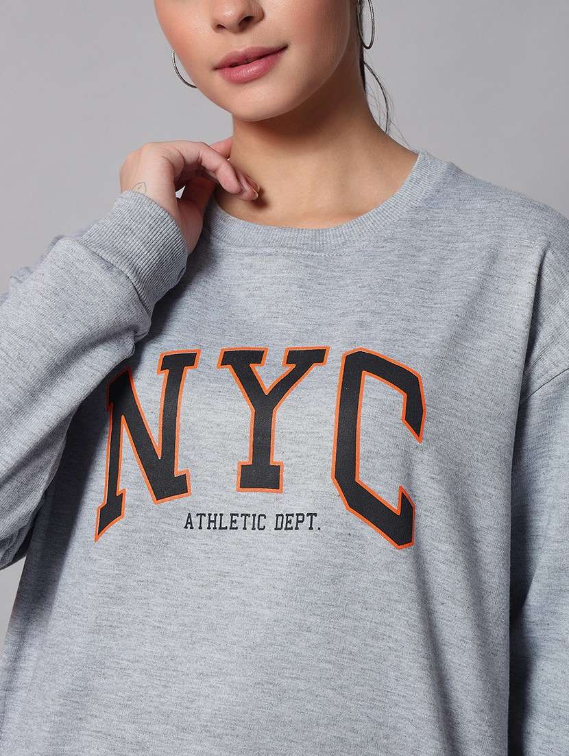 women printed round neck long sleeve sweatshirt - 22101643 - Standard Image - 3