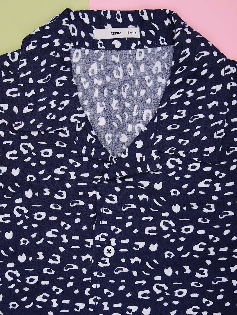 boys printed cuban collar short sleeve shirt - 22101684 -  Standard Image - 3