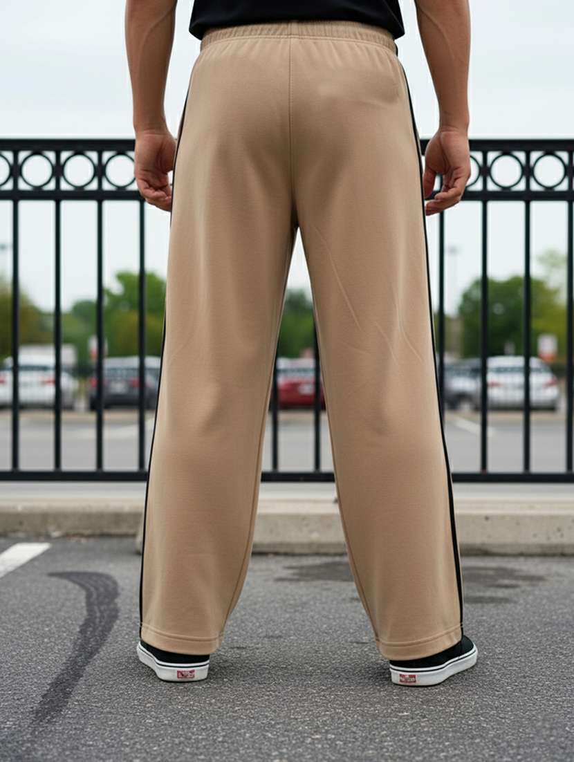 men side taped mid rise full length track pant - 22101691 -  Standard Image - 3