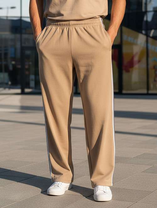 men side taped mid rise full length track pant - 22101694 - Standard Image - 0