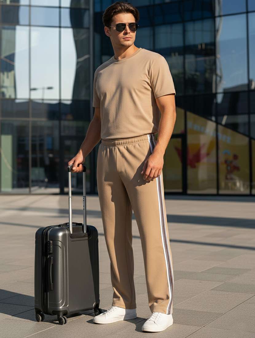 men side taped mid rise full length track pant - 22101694 - Standard Image - 3