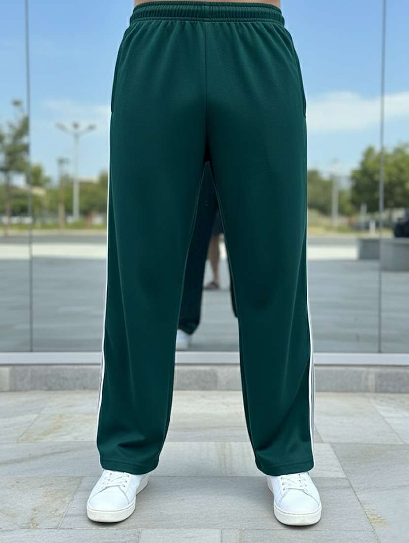 men side taped mid rise full length track pant - 22101697 - Zoom Image - 0