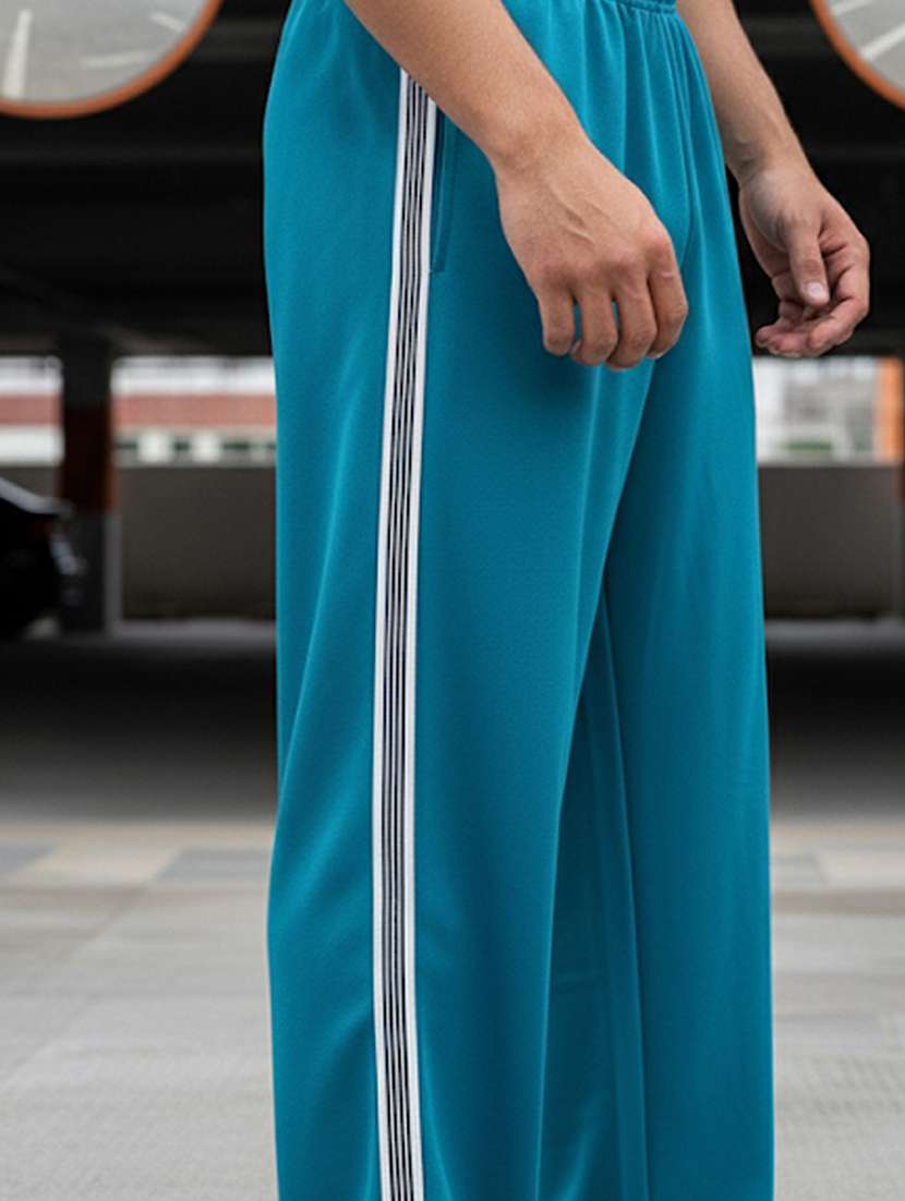 men side taped mid rise full length track pant - 22101698 -  Standard Image - 3